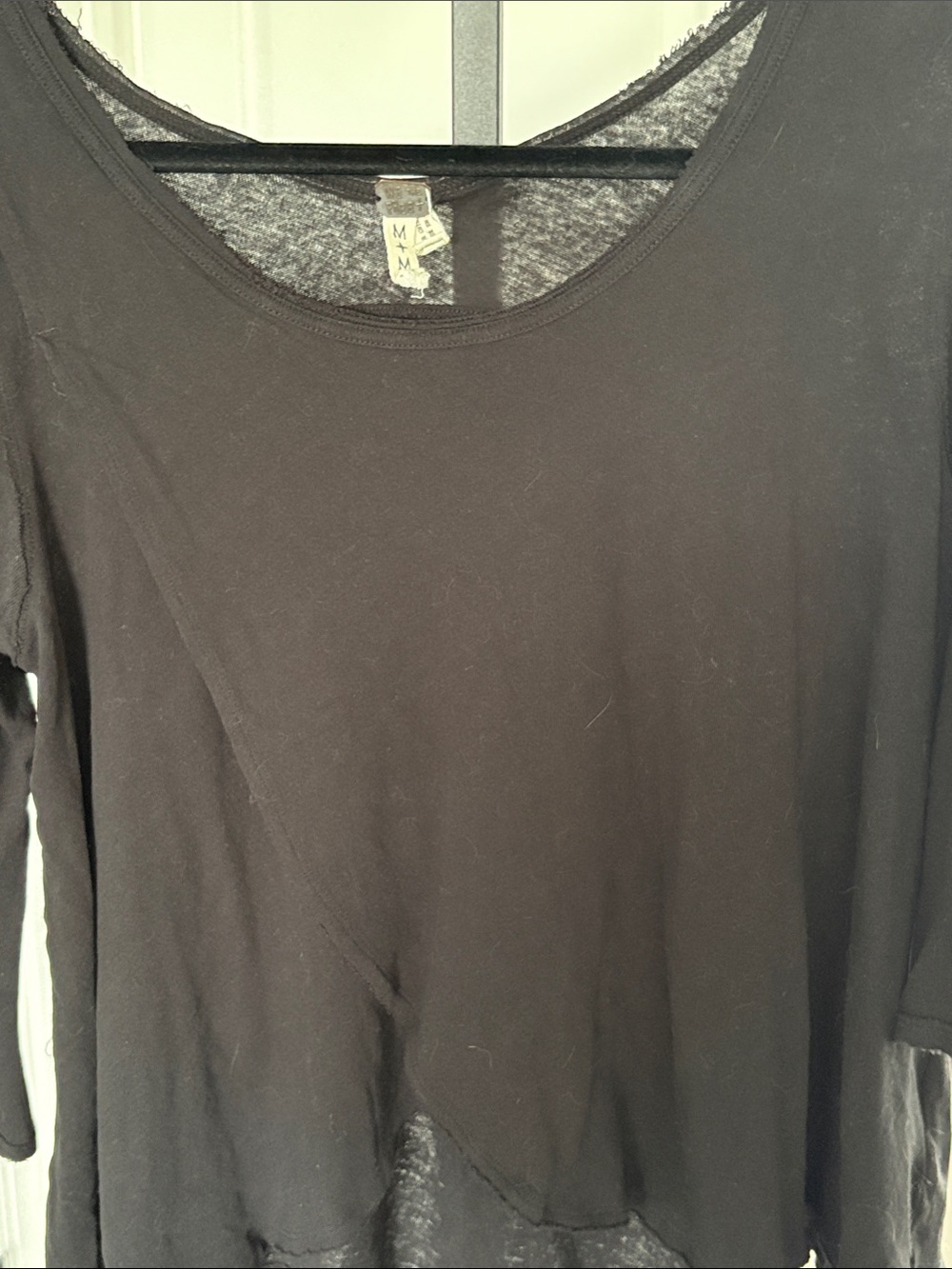 We The Free Black Long Sleeve Scoop Neck Top